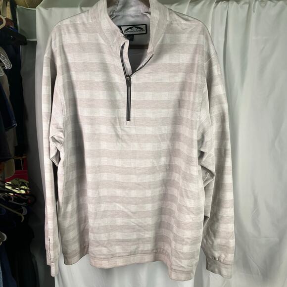 Sun Mountain Men’s Thermal Golf Pullover 1/4 Zip Gray‎ Stripe XL Bulldog Logo - Picture 14 of 14